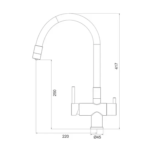 Смеситель для кухни на две воды Gappo G4398-30 с гибким изливом серый/хром - фото 10