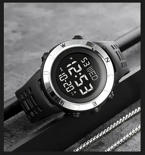 Чоловічий спортивний годинник Skmei 2015 (Чорний з чорним циферблатом S) - фото 7