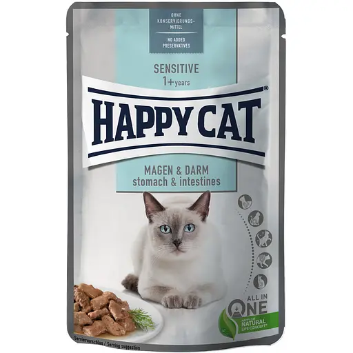 Влажный корм Happy Cat Beutel Care Magen-Darm кусочки в соусе для кошек с чувствительным пищеварением 85 г