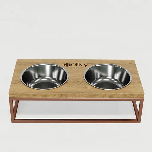 Hollky Base M — миски на підставці для середніх собак та великих котів (2 × 0,95 л) - фото 7