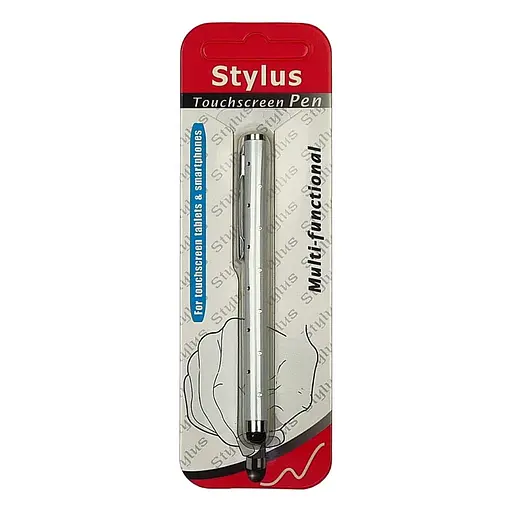 Стилус ємнісний, алюмінієвий, з кристалами, білий - фото 3