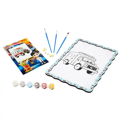 Дитячий набір для розпису по дереву "Медична машина" PuzzleOK Puz-22955 формат А4 - фото 3