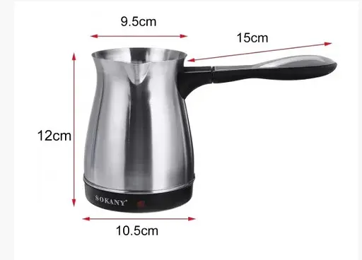 Электрическая турка Sokany SK-214 500 мл 600 Вт (Серебристая/Черная) - фото 7