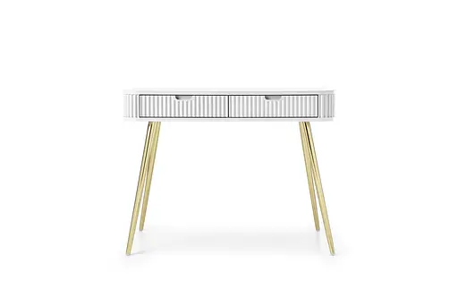 Стіл туалетний Perfect Home Зова / Zova з 2 шухлядами та золотими ніжками T103 Білий (PFH-091299) - фото 4