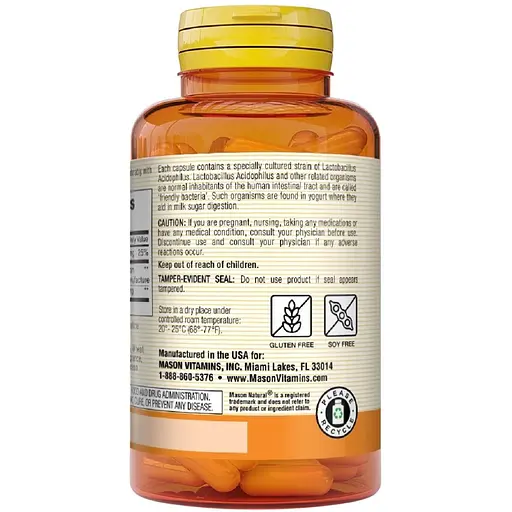 Пробіотик з пектином Mason Natural Probiotic Acidophilus With Pectin 100 капсул - фото 3