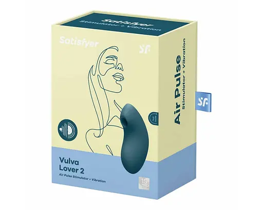 Вакуумний стимулятор клітора з вібрацією Satisfyer Vulva Lover 2 синій - фото 2