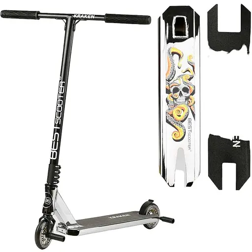 Самокат трюковий Best Scooter Чорно-білий 000254846