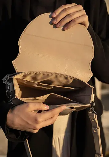 Жіноча шкіряна сумка Liv бежевий краст - фото 7