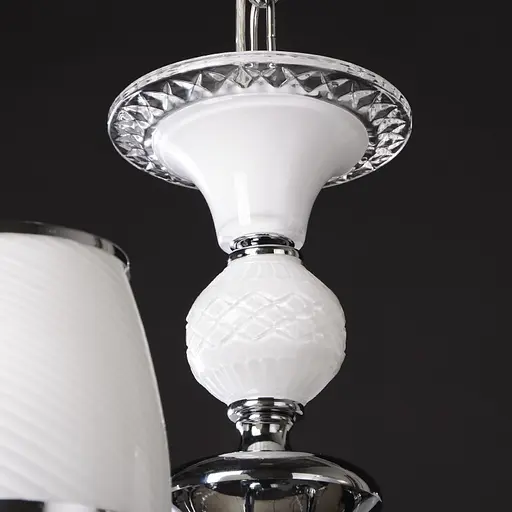 Люстра підвісна Brille кришталева з абажуром E14 40W CH (BCL-384S/5) - фото 8