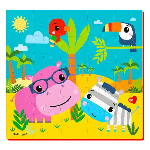 Мягкие пазлы Бегемот и зебра Vladi Toys VT1109-04, 25 эл - фото 2