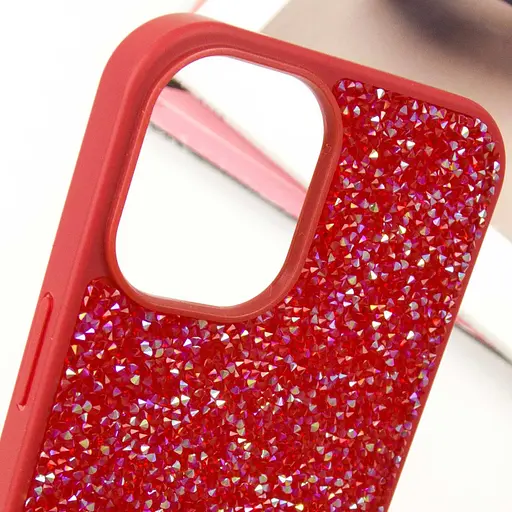 Чехол TPU Bling World Rock Diamond для Apple iPhone 16, 6.1 Красный - фото 6