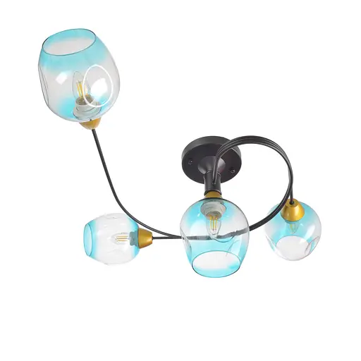 Люстра стельова Brille в спальню Е27 60W BK (BR-01 611C/4)