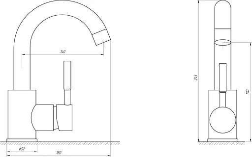 Смеситель для умывальника Globus Lux Alpen SBT1-101S Нержавеющая сталь - фото 5