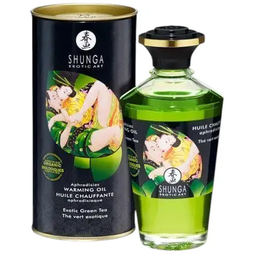 Органічне зігріваюче масло Shunga Aphrodisiac Warming Oil Exotic green tea без цукру 100 мл