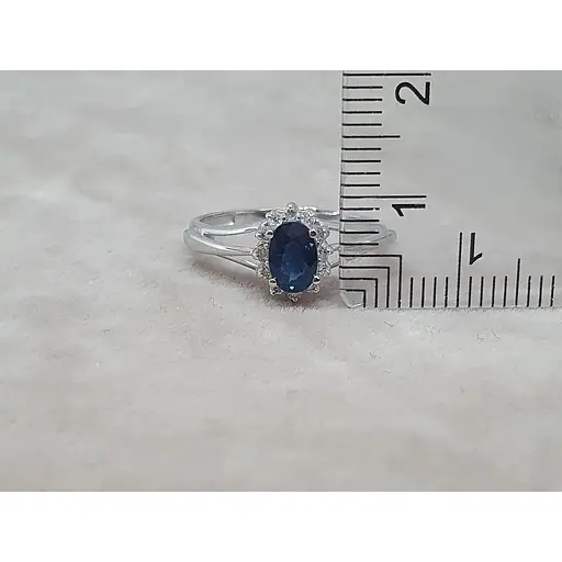 Золотое кольцо с бриллиантами и сапфиром. 11472/1 17 - фото 5