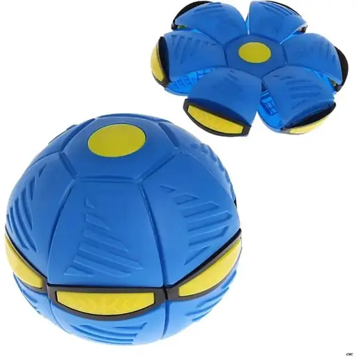 М'яч-запускалка складаний A-Toys Phlat Ball плоский м'яч трансформер синій - фото 1