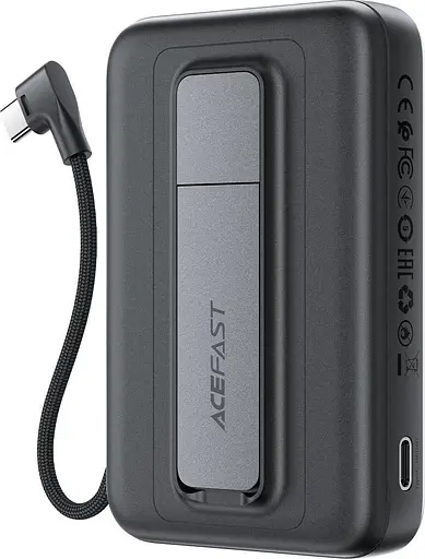 Павербанк Acefast Magnetic Wireless Gray 10 000 mAh / 22.5 Вт (6974316284871) - фото 2
