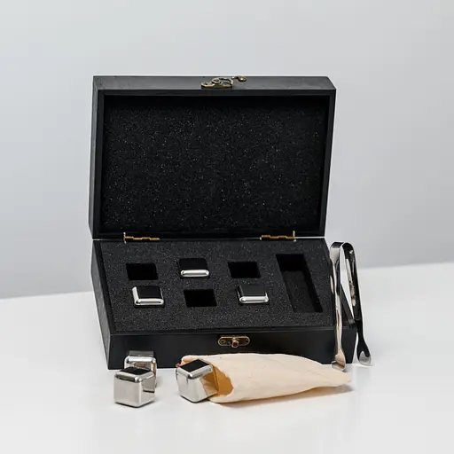 Подарунковий набір "Сталевий" (чорний) - 6 сталевих кубиків  - фото 3