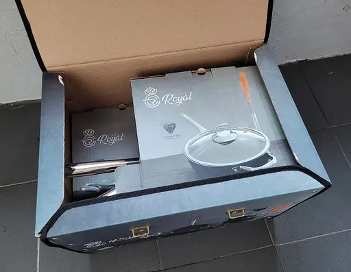 Набір каструль Casa Royal Diamond Pro Pearl P-UKR2010 з гранітним покриттям Чорний - фото 9