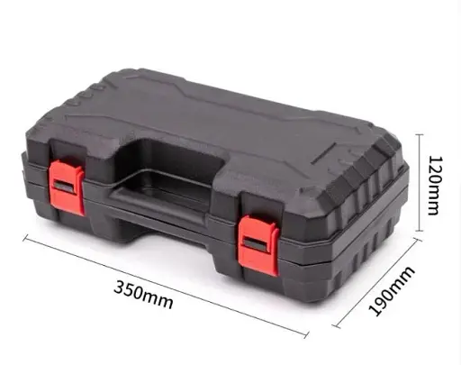 Акумуляторна ланцюгова міні пила 4 дюйма 24Vf для обрізки дерев і розпилювання дров у пластиковому кейсі Чорна - фото 7