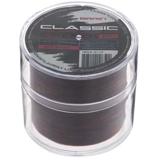 Леска Brain Classic Carp Line (dark brown) 600 м 0.28 мм 18 lb 7.9 кг - фото 2