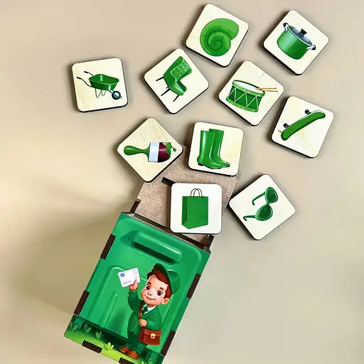 Дерев'яна настільна гра "Веселий листоноша" Ubumblebees (ПСД081) PSD081 сортер-комодик - фото 7