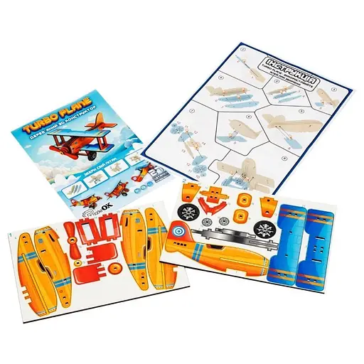 Детский деревянный 3D конструктор Турбо планер PuzzleOk Puz-00959 27 деталей - фото 2