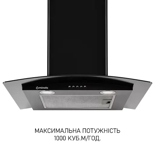 Вытяжка декоративная со стеклом Minola MTG 6642 BL LED - фото 2
