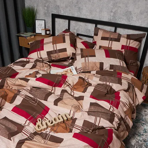 Комплект постільної білизни Moon&Star Бязь Gold Люкс Retro Geometry Полуторний 143х210 наволочки 2х40х60 - фото 8