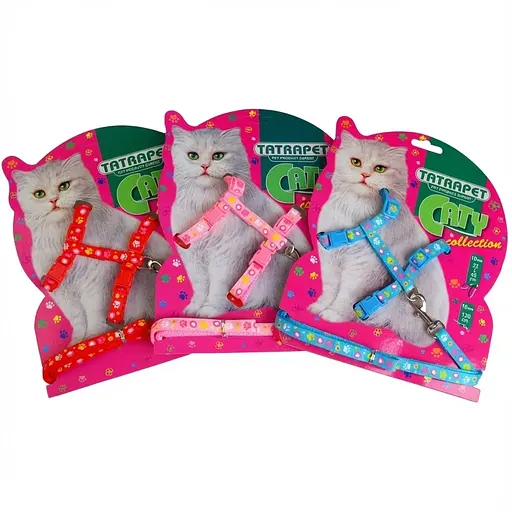 Набор шлей и поводок для кошек TatraPet Caty в ассортименте 1 х 25 см  