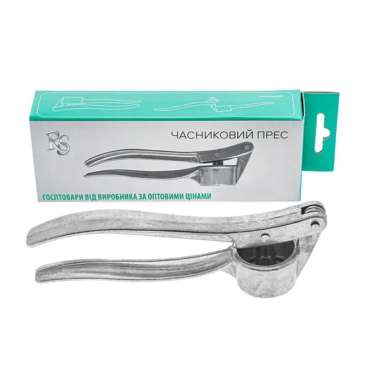 Чесночница круглая усиленная (пресс для чеснока) чеснокодавка (в коробке), RS Серебристый 83427 - фото 3