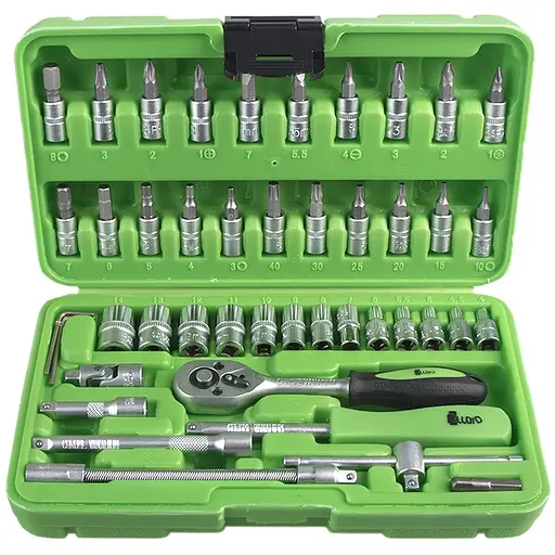 Набор головок Alloid 1/4, 4-14 мм 46 предметов (НГ-2046П) - фото 1