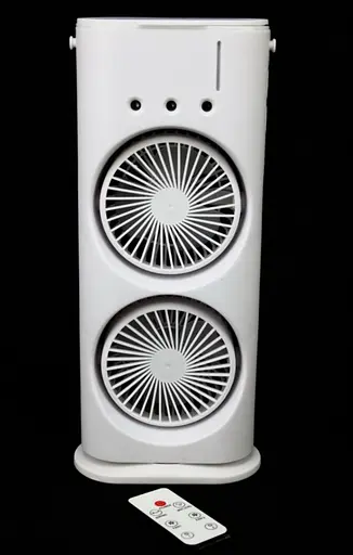 Акумуляторный настольный вентилятор ​​​​​​​Spray Fan 2in1 двойной  Ветродуйка с подсветкой и увлажнением Белый - фото 5