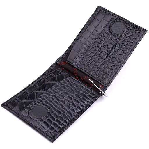 Чоловічий гаманець-затиск із натуральної шкіри KARYA 11х8х2 см acs0029589 - фото 6