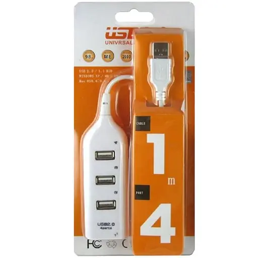 Usb-хаб-разветвитель GRAND Hub XD4 (4 порта Usb 2.0) белый - фото 3