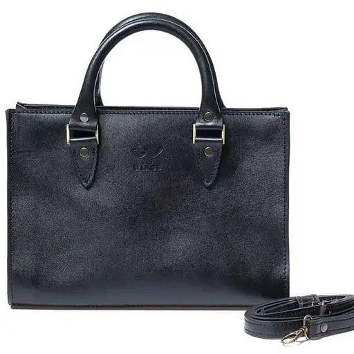 Жіноча шкіряна сумка Fancy чорна - фото 1