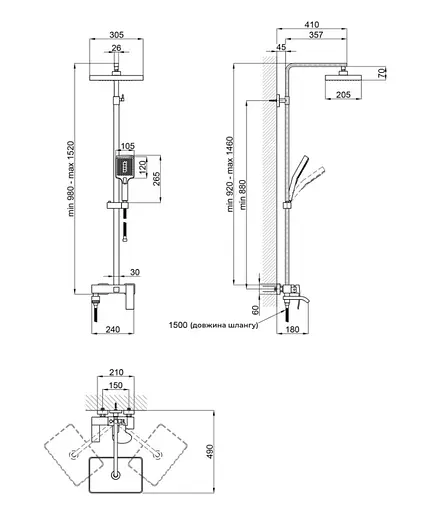 Душевая система универсальная Qtap Swan Cascada Chrome/White с изливом QTSWA111CRW45570 - фото 9