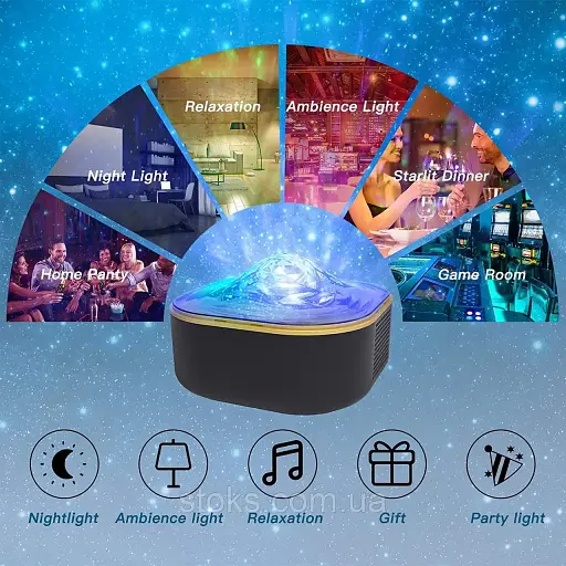 Зоряний проектор Galaxy colorsmoon 2 в 1 з дистанційним керуванням - фото 2