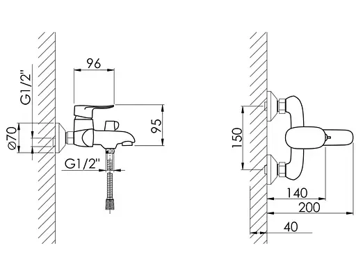 Змішувач для ванни Lidz Wieza 006 LDWIE006CRM45410 - фото 2
