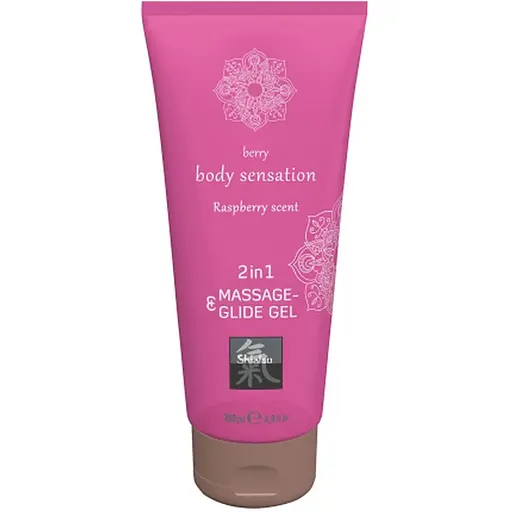 Гель-лубрикант масажний Hot Shiatsu Berry Body Sensation 2in1 малина 200 мл