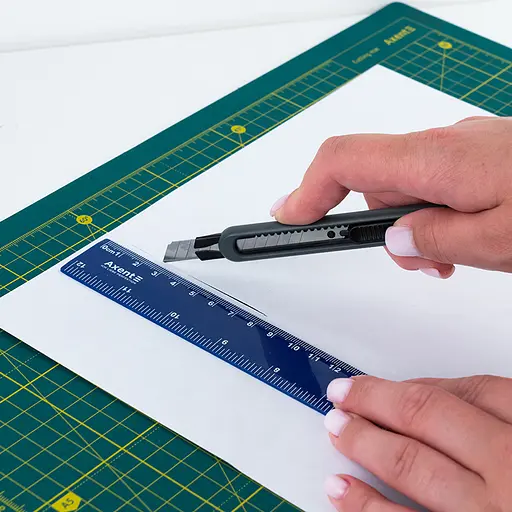 Ніж канцелярський Axent 6605-A з металевими направляючими, лезо 9 мм, чорний (6605-A) - фото 3