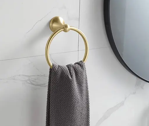 Тримач для рушника кільце Rea 332867 brushed gold REA-06918 Золотий - фото 2