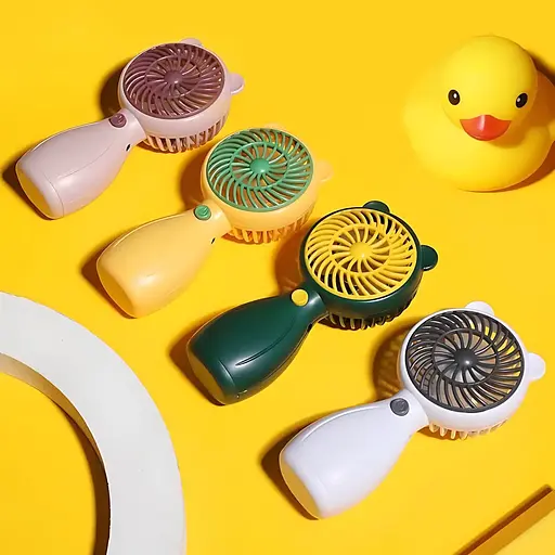 Портативный ручной вентилятор Handy Mini Fan JX-998 на аккумуляторе с ручкой мини ветродуйка 2,5Вт Зеленый - фото 4