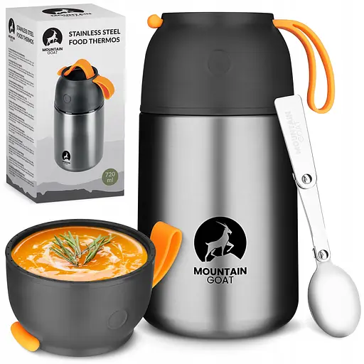 Термос для еды Mountain Goat 0.72 л с ложкой Silver (P-5905973406970) - фото 2