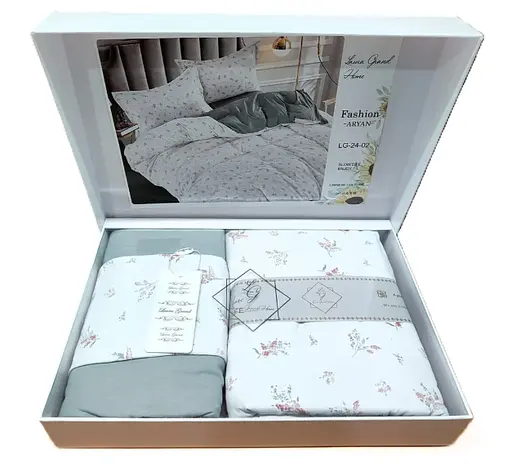 Постельное белье сатин Laura-Grand 24 евро комплект цветочный принт - фото 2