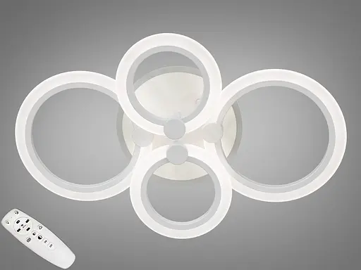 Дизайнерська люстра LED з діммером та підсвічуванням, 80Вт, білий - фото 1