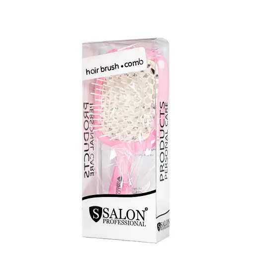 Щітка для волосся Salon Professional SP0099 SL масажна, продувна 20 см рожева з білим - фото 4