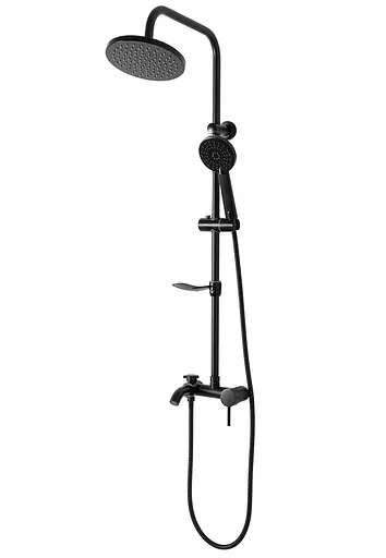 Душова система Rea Luis black чорний з мильницею REA-P7005, Чорний - фото 5
