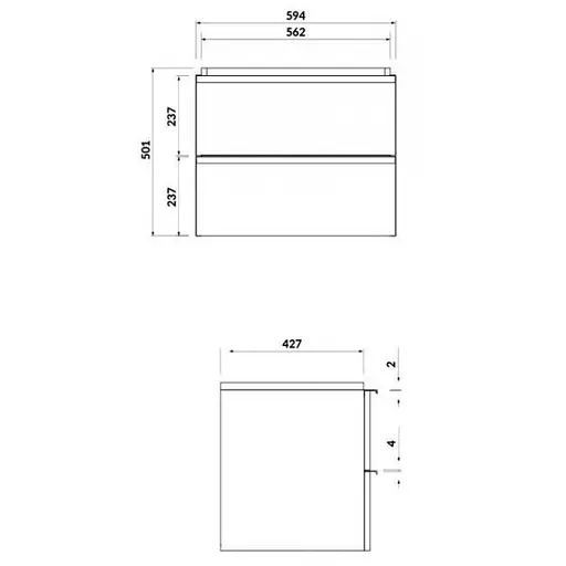 Тумба для ванної кімнати Cersanit Virgo 60 см Білий/Чорний S522-018 30412 - фото 2