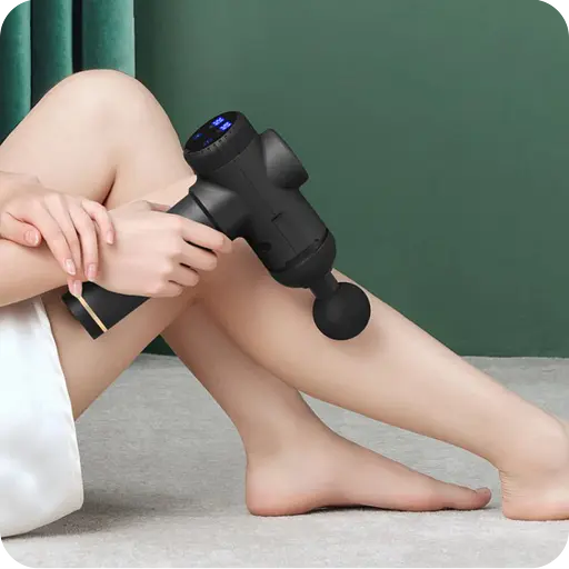 Перкуссионный массажер Rlaxyoo S3 Массажный пистолет (6 насадок + кейс) 2400 мАч 30 режимов (Карбон) - фото 7